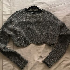 Blue shimmer crop sweater